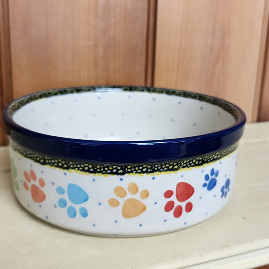 Pet Dish ~ 6" Ramekin 6"   Large   1769X ~ Paw Prints  PF1024