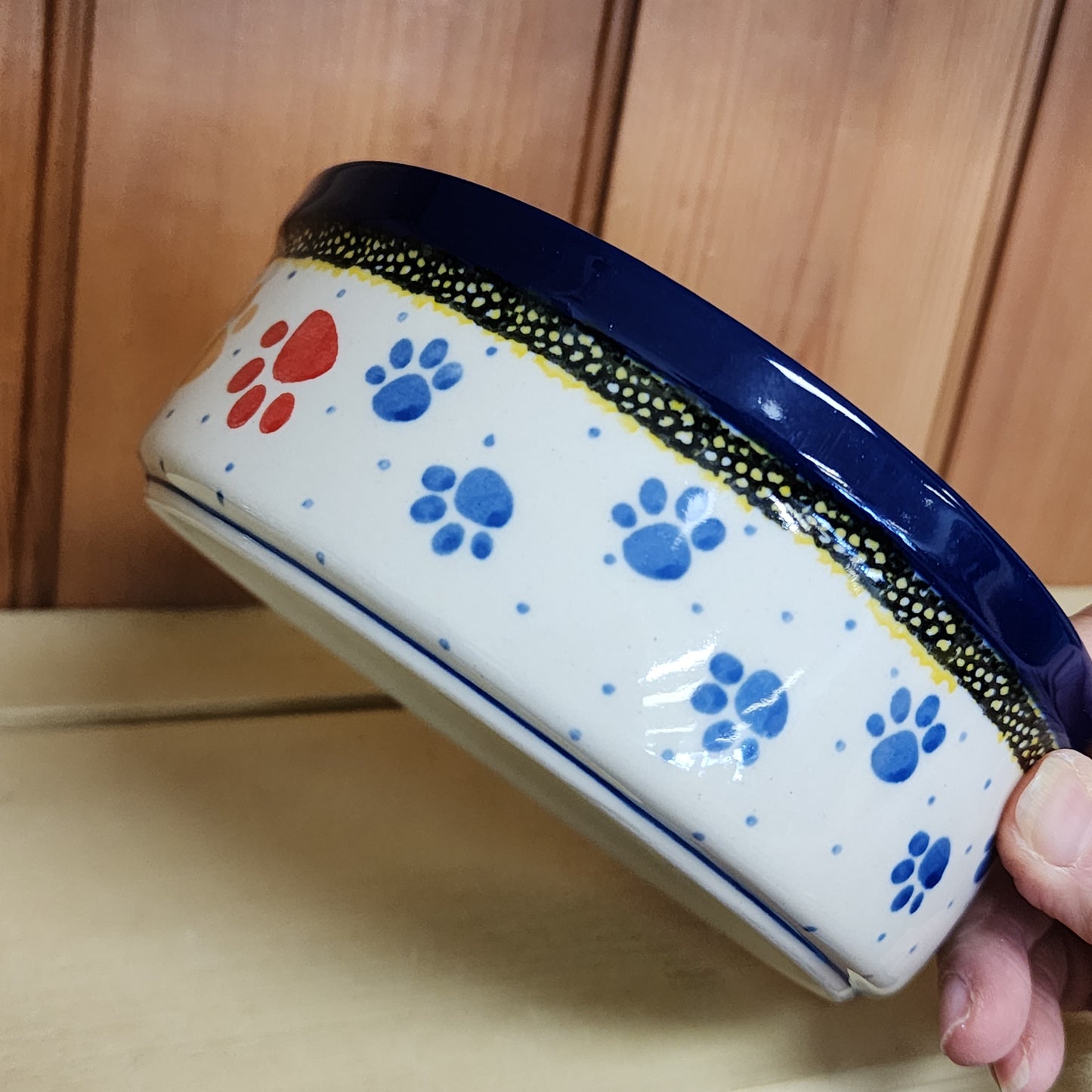 Pet Dish ~ 6" Ramekin 6"   Large   1769X ~ Paw Prints  PF1024