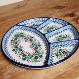 Dish   Divided   8.75"   1734X ~ Holly Berry  PF1024