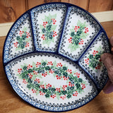 Dish   Divided   8.75"   1734X ~ Holly Berry  PF1024