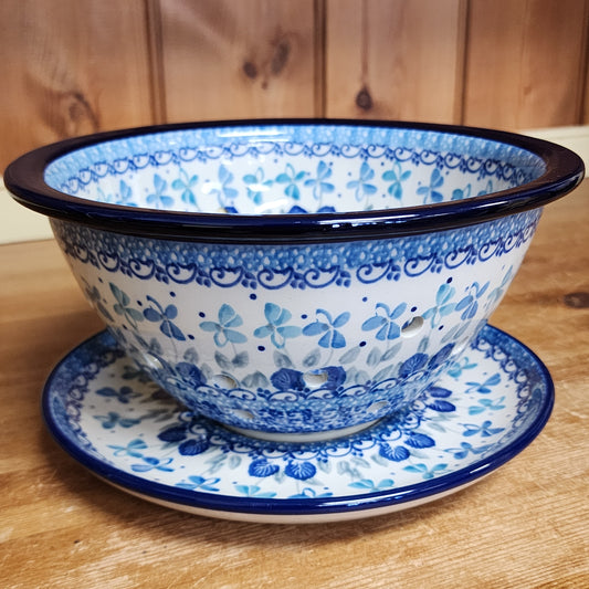 Berry Bowl w/ Saucer   8"W   2751X ~ Blue Orchids  PF1024