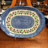 Platter   Oval   11.5" x 15.5"  1418X ~ Burgandy Berry Blue  PF1024