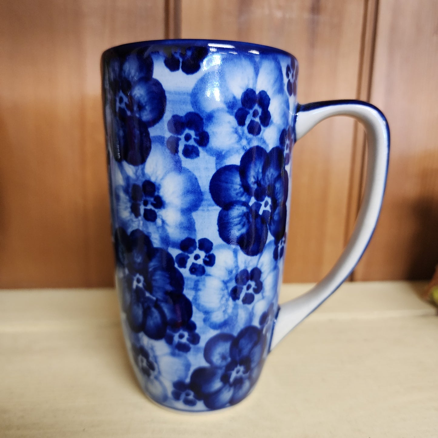 Mug Latte Bluex2 floral 16 oz Moja (Copy)