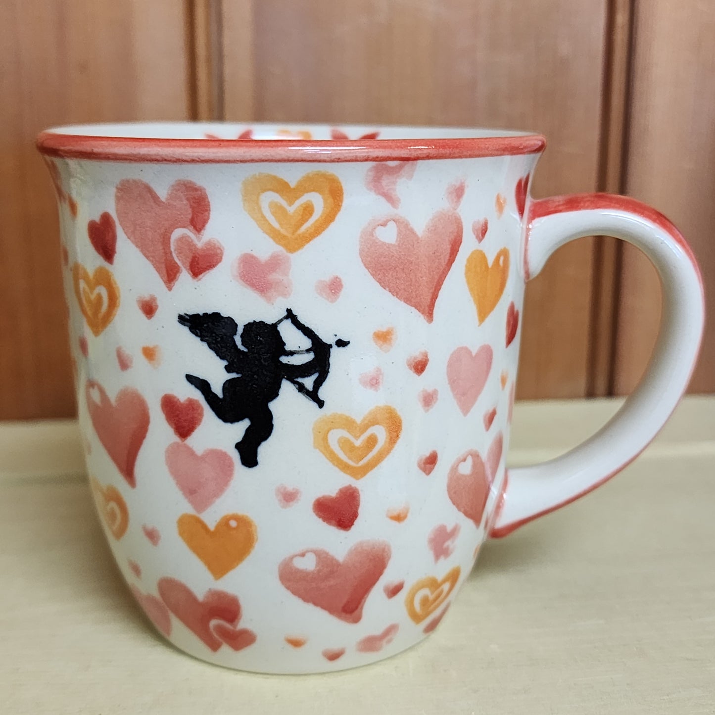 Mug red hearts 12 oz Moja