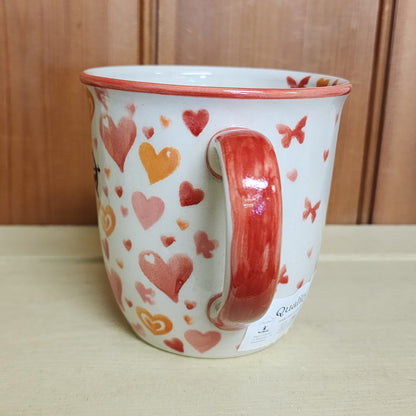 Mug red hearts 12 oz Moja