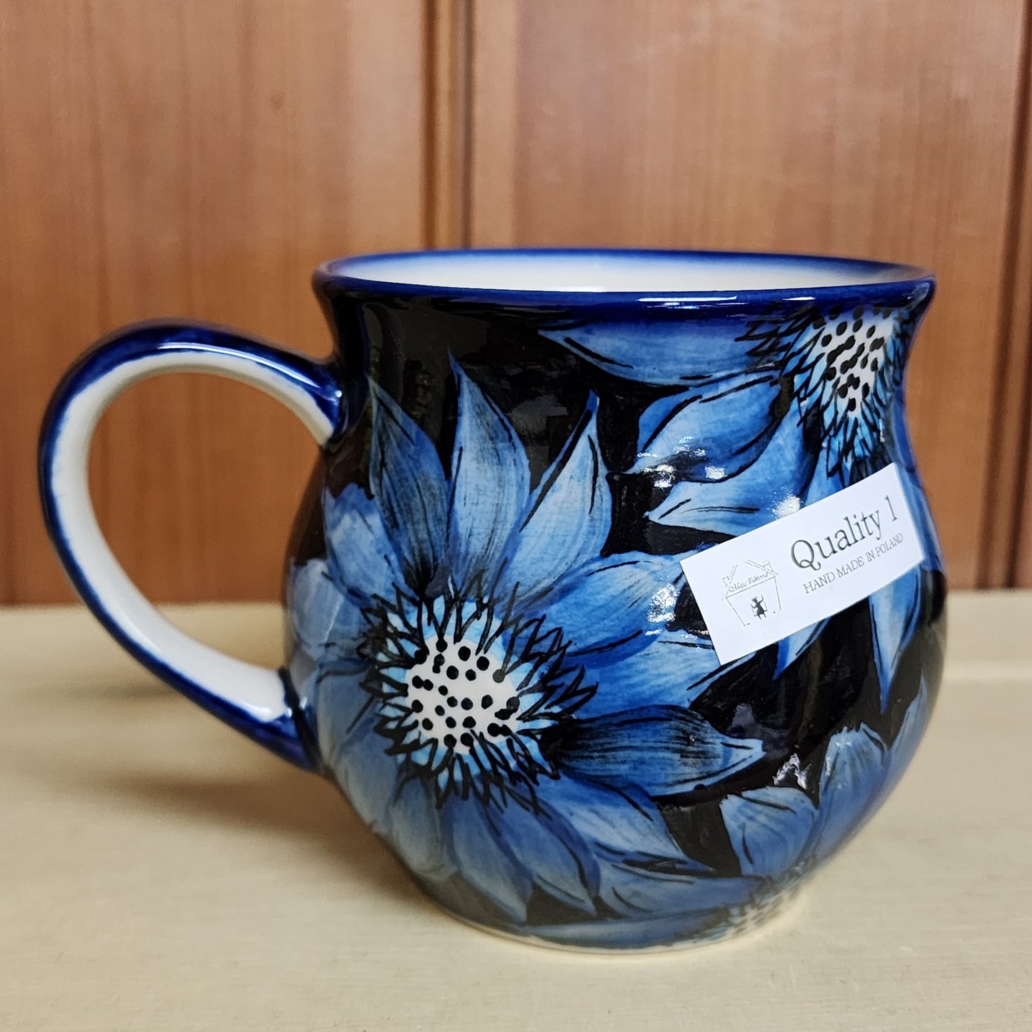 Mug blue black 14 oz Moja