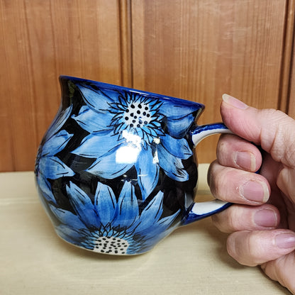 Mug blue black 14 oz Moja