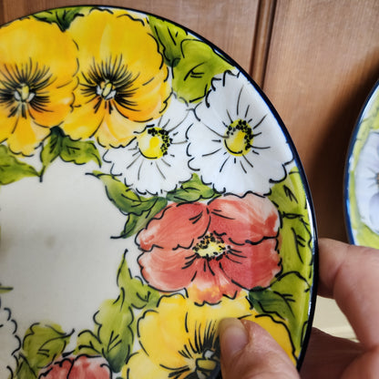 Plate ~ 7.5"Yellow red white Moja dessert plate