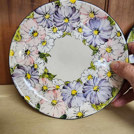 Plate ~ 7.5" Pink/purple/white Moja dessert plate