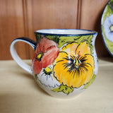 Mug red yellow white 14 oz Moja