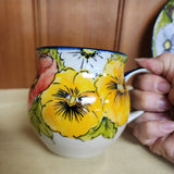 Mug red yellow white 14 oz Moja