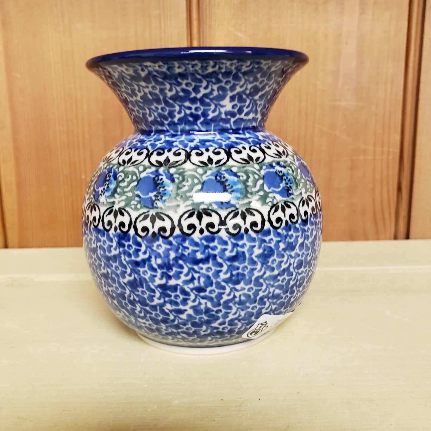 Vase   Bubble   4.25"  1513X ~ Peacock Feather  PF1024