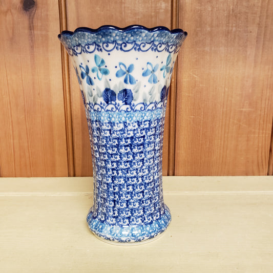 Vase   Fluted   6.75"  2751X ~ Blue Orchids  PF1024