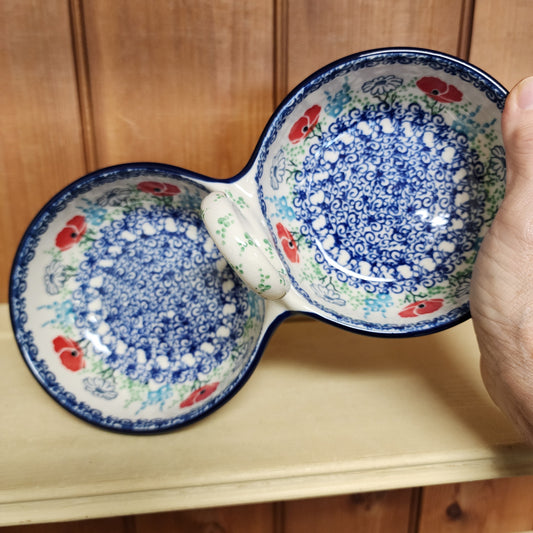 Bowls   Double Serving   9.75"L  2901X ~ Red Poppy Garden  PF1024