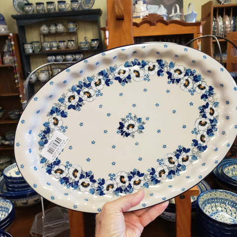 Platter   Oval   10' X 14.5"  2222X ~ Snow Poppy  PF1024