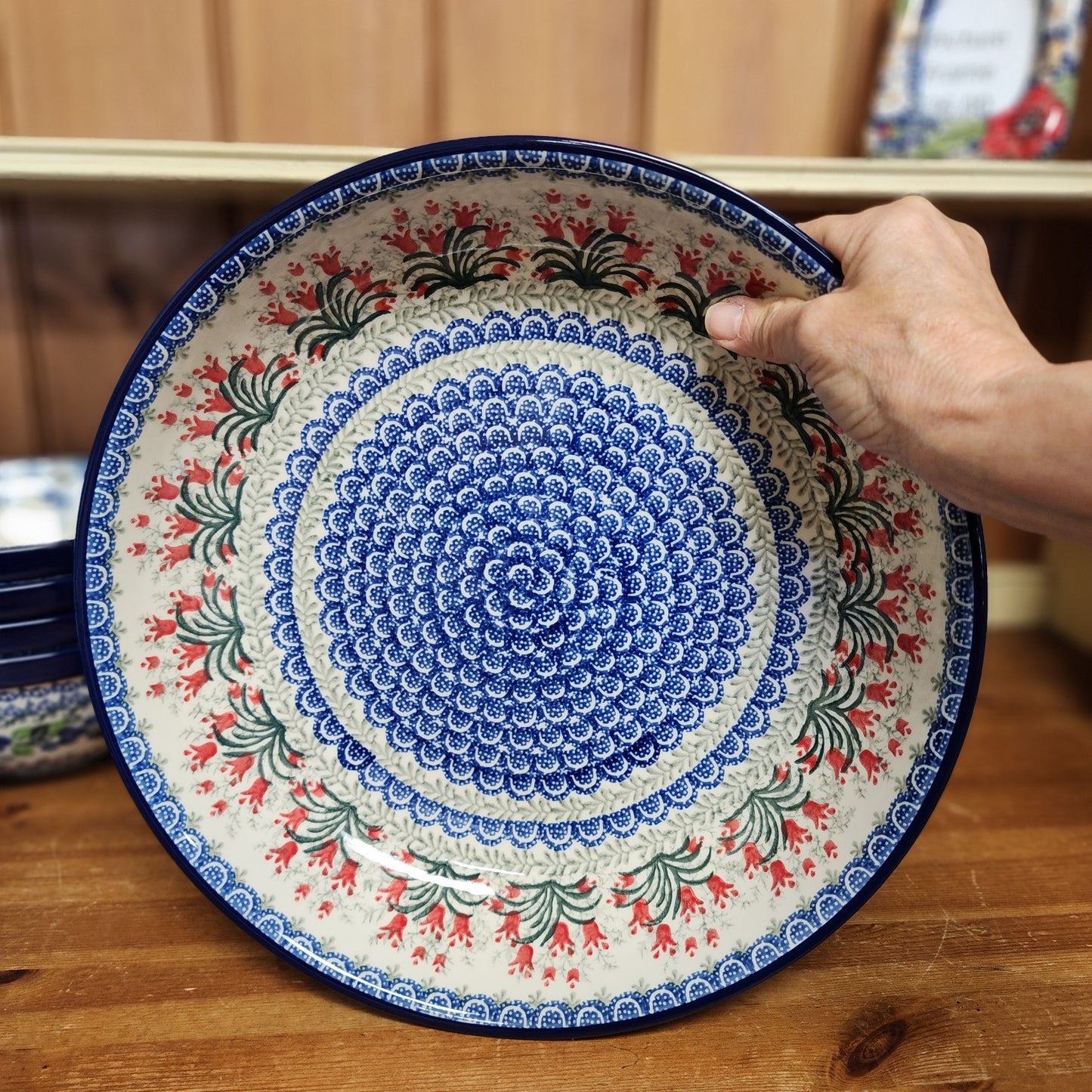 Bowl   Serving   12.75"W x 2.5"D  1437X ~ Crimson Bells  PF1024