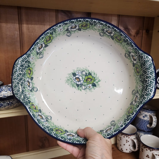 Baker   Round w/handles   10.25"  2320X ~ Green Poppies  PF1024