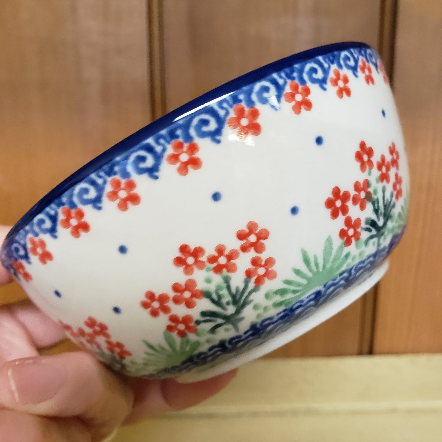 Bowl   Ice Cream   4.5"  3223X ~ Red Daisy Bouquet  PF1024