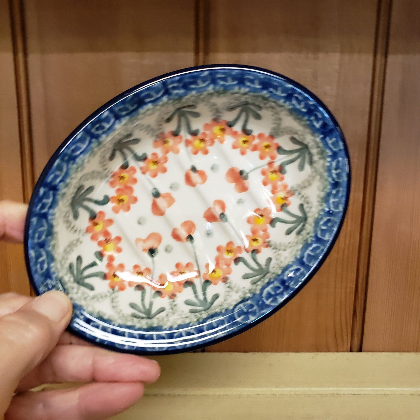 Soap Dish   5.5"   0560X ~ Peach Spring Daisy  PF1024