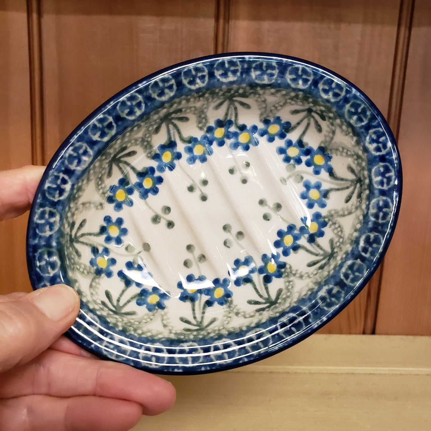 Soap Dish   5.5"   0614X ~ Blue Spring Daisy  PF1024