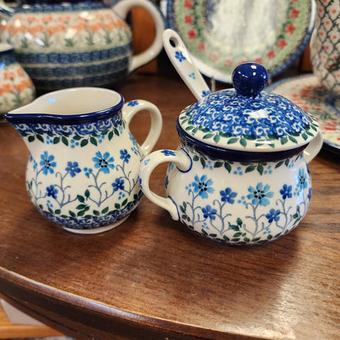 Set ~ Sugar/Creamer/Spoon Georgia Blue