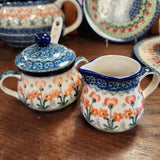 Set ~ Sugar/Creamer/Spoon Peach Spring Daisy