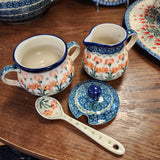 Set ~ Sugar/Creamer/Spoon Peach Spring Daisy