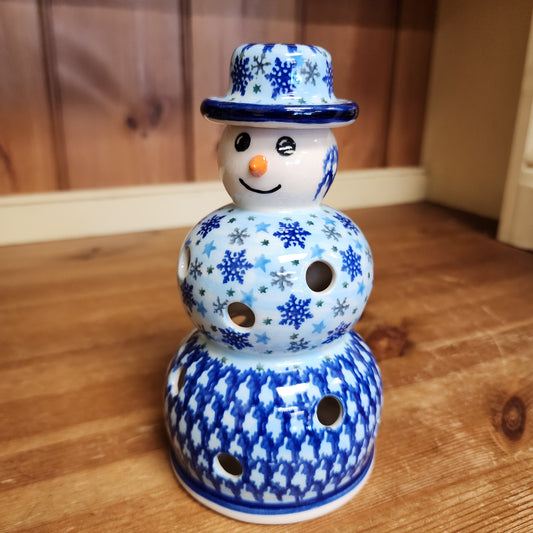 Snowman Luminary 6.5" Blue