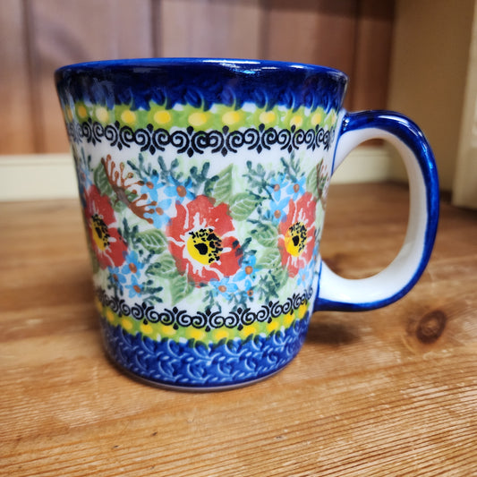 Mug 14 oz Jan ~ Red floral