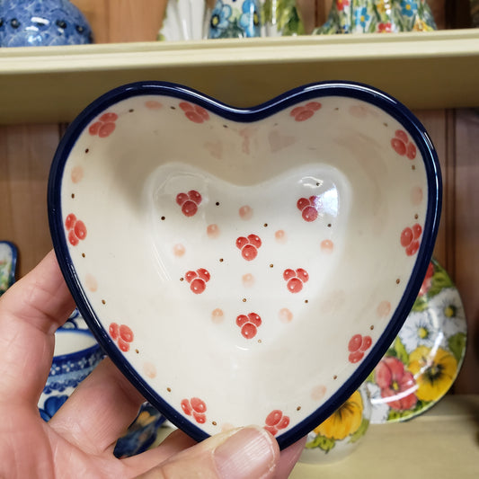 Bowl   Heart Shaped Ramekin   4" x 4"  2387X ~ Pink Peppercorns  PF1024