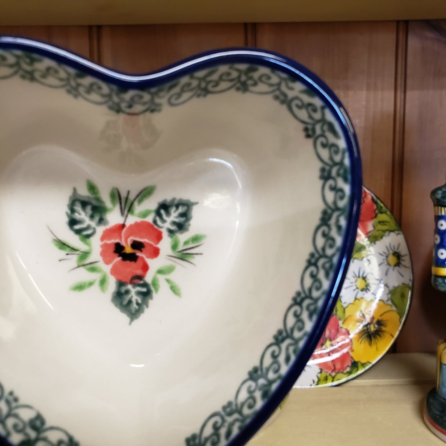 Bowl   Heart Shaped Ramekin   4" x 4"  2538X ~ Red Pansy  PF1024