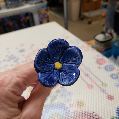 Swedish Ceramic dark blue Blossom