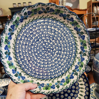 Pie Plate   Fluted   10"  1416X ~ Blue Berries