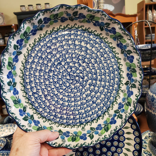 Pie Plate   Fluted   10"  1416X ~ Blue Berries