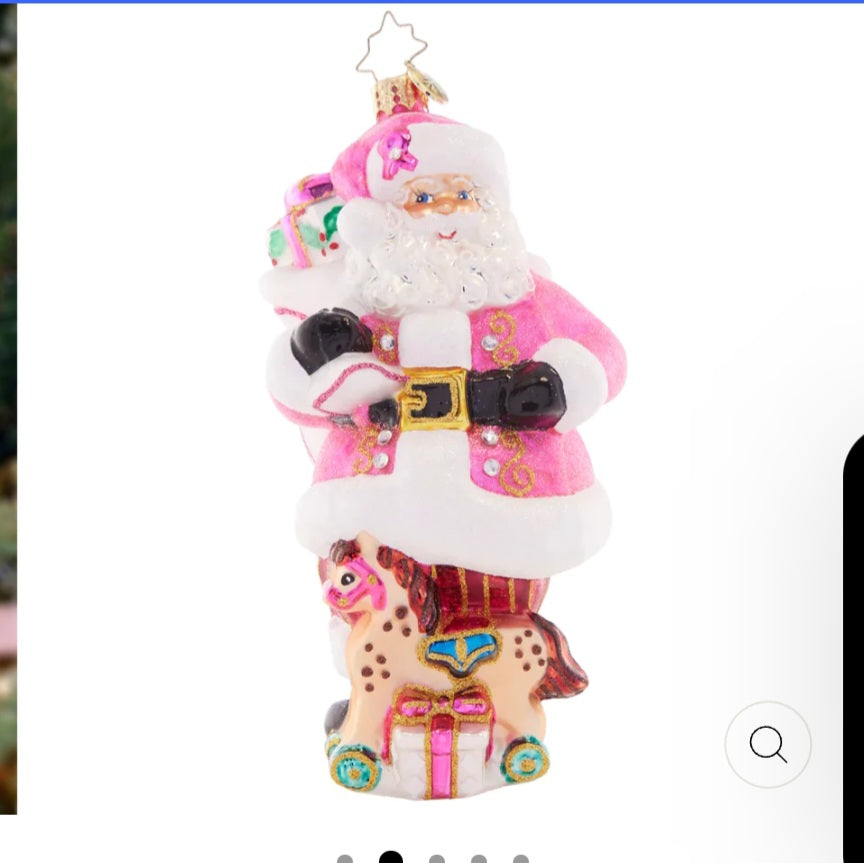 Ornament Think Pink Santa Christopher Radko