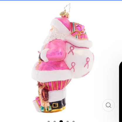 Ornament Think Pink Santa Christopher Radko