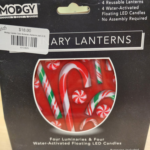 Modgy Candy Cane luminary lanterns (set of 4)