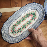 Tray   Scalloped Oval   6.25" x 12.5"  1734X ~ Holly Berry  PF1024