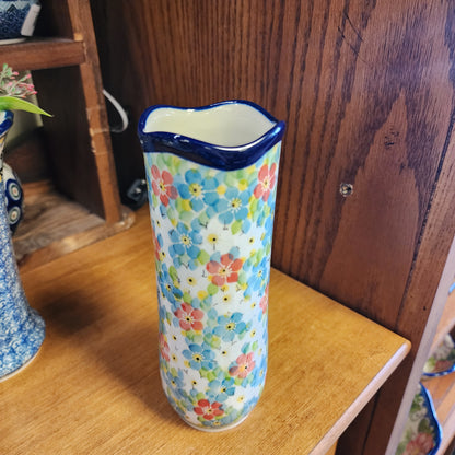 Vase pink/blue 7"