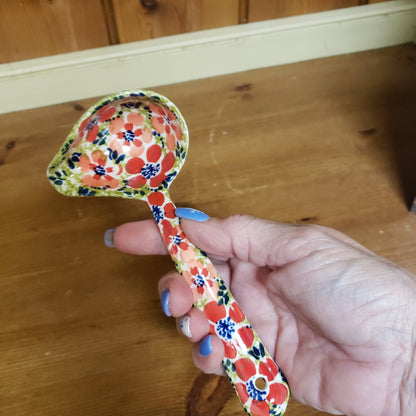 Ladle 6" Red Floral Confetti