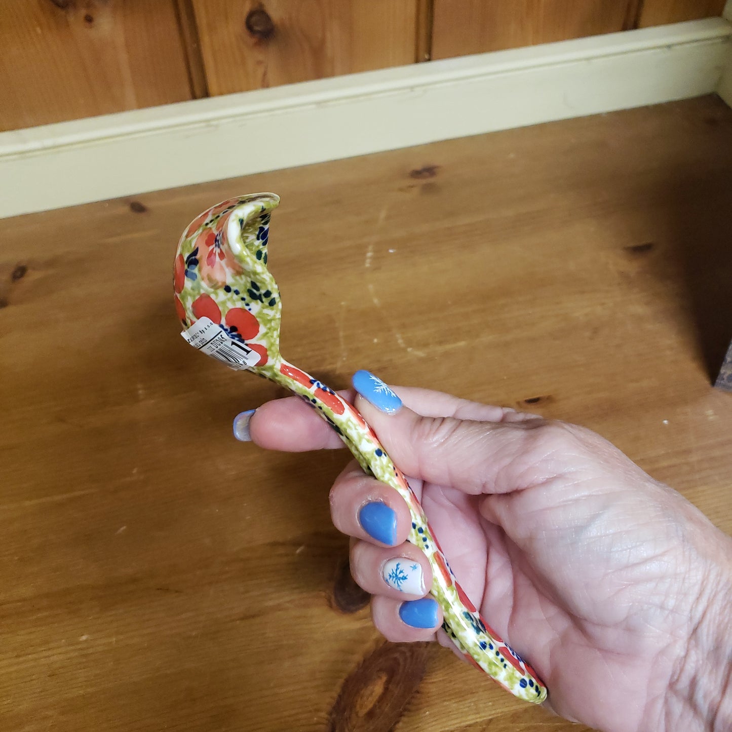 Ladle 6" Red Floral Confetti