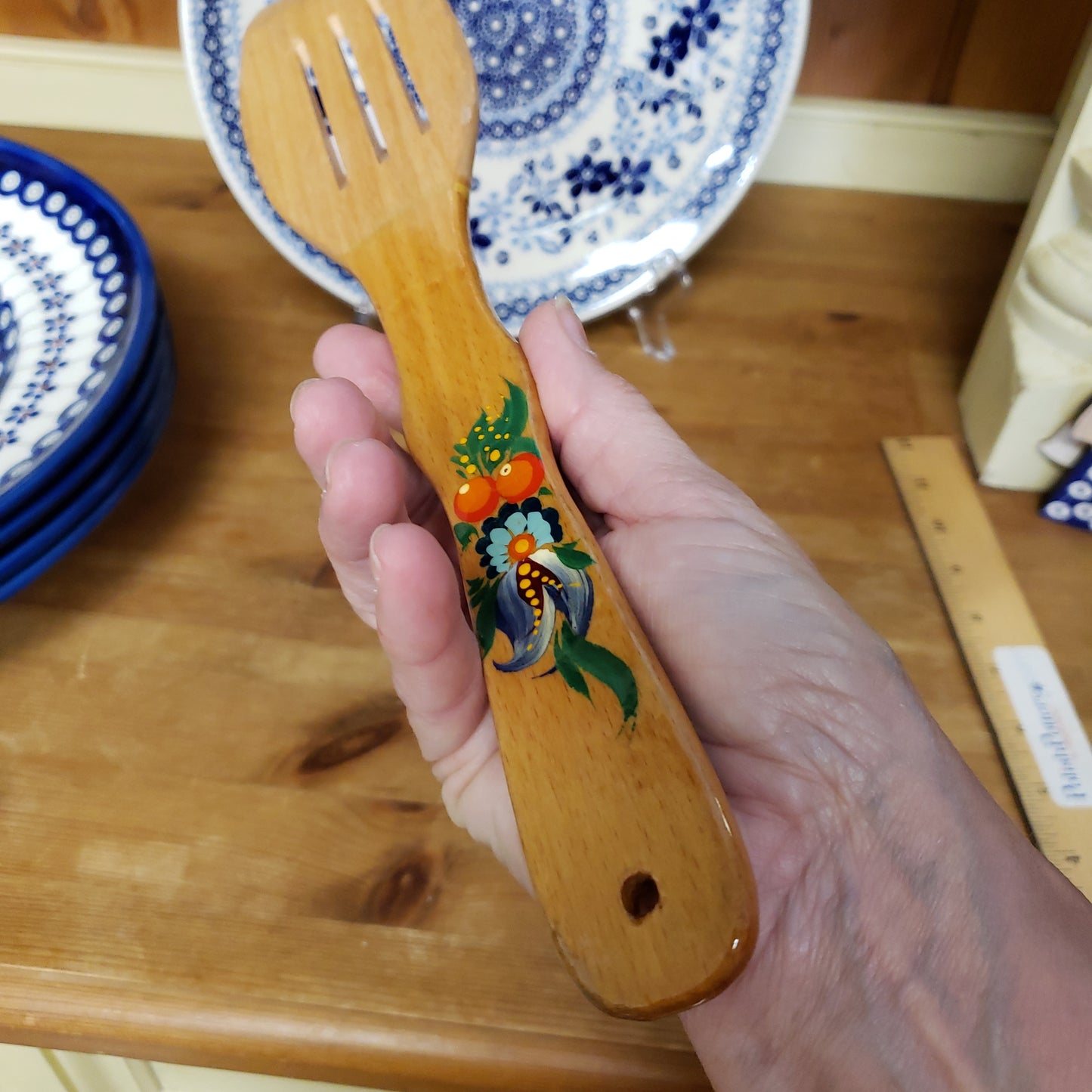 wooden spatula folkart WSPATULA1-FOL8UK