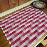 Towel Woven Red & White