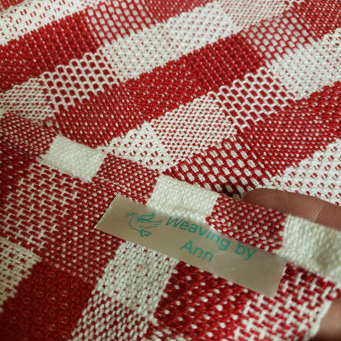 Towel Woven Red & White