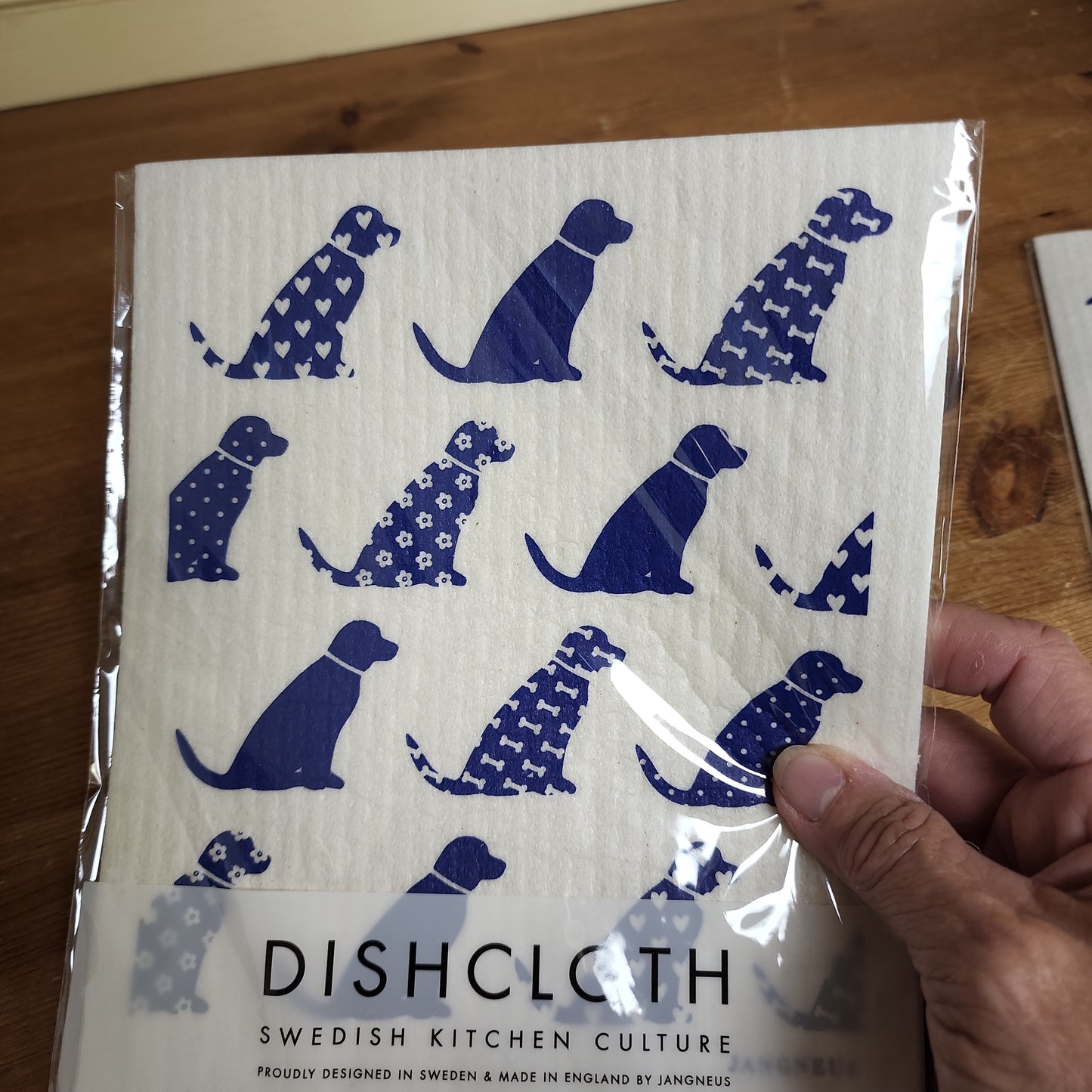 Dishcloth from Sweden Dogs Blue Jangneus