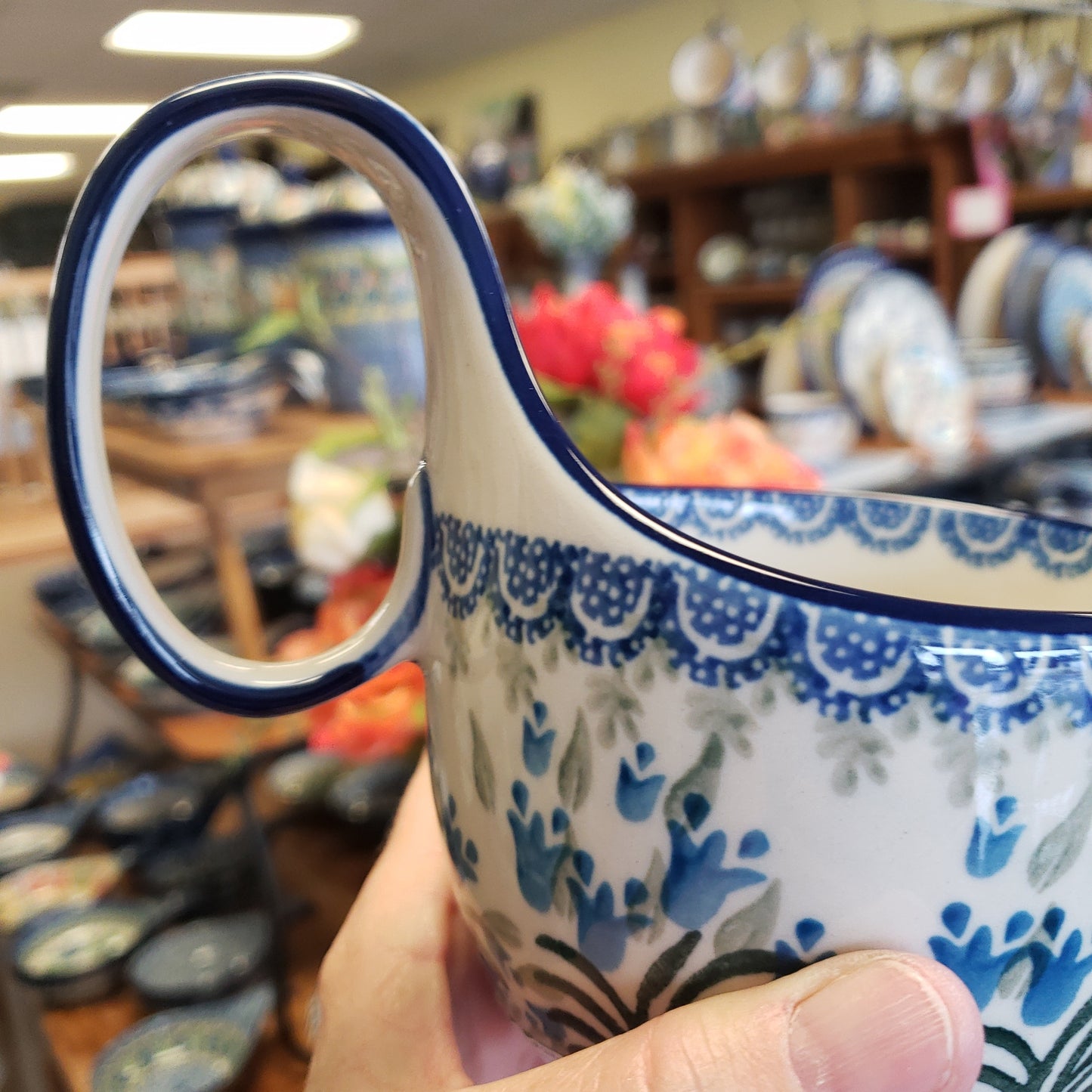 Bowl w/ Loop Handle ~ 16 oz 845~1432X ~ Blue Bells PF0323