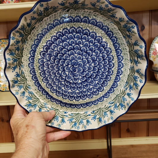 Pie Plate ~ Fluted ~ 10" 636~1432X ~ Blue Bells PF0323