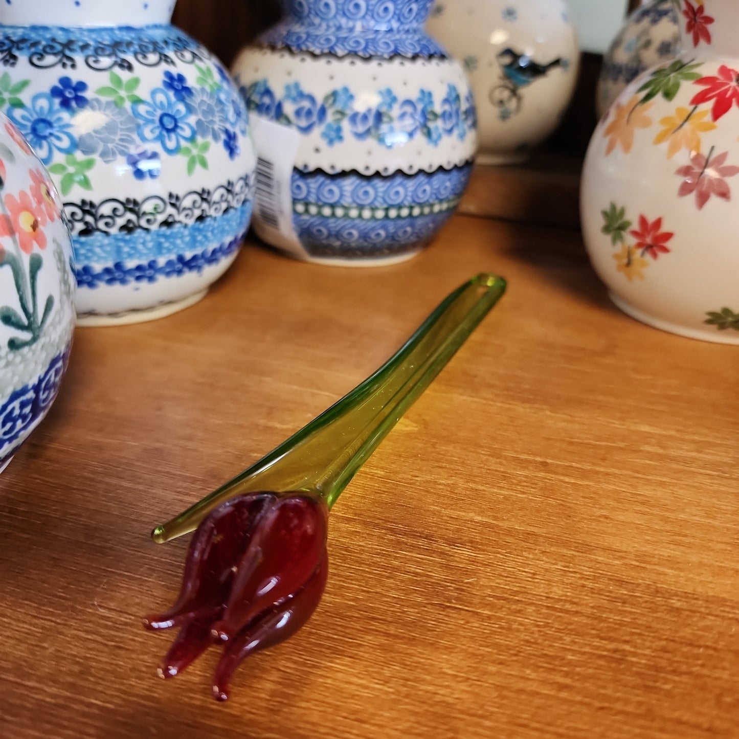 Glass Tulip red ~ Made in Ukraine