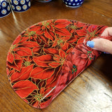 Silicone trivet 10" Round Poinsettia